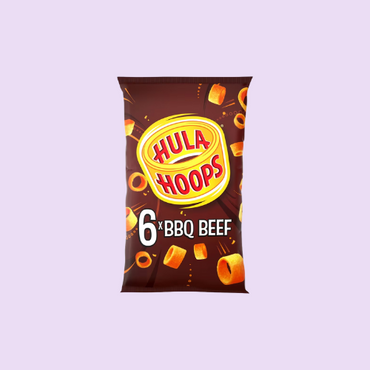 KP Hula Hoops BBQ Beef 6X24g - Savory and Crunchy Snack Rings